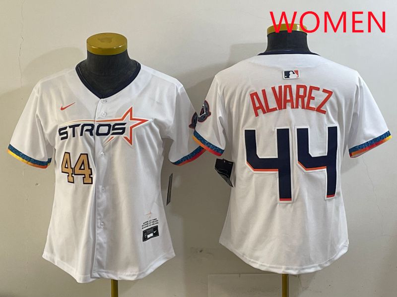 Women Houston Astros 44 Alvarez White Fourth generation Joint Name 2025 Nike MLB Jersey style 6